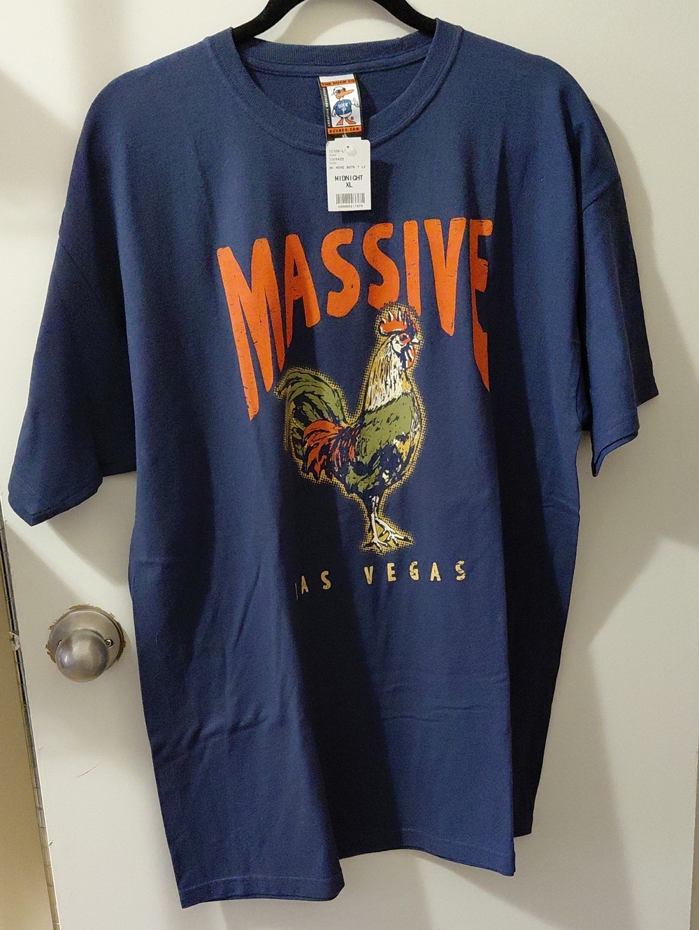 Massive Las Vegas Navy Graphic Tee with Rooster Print